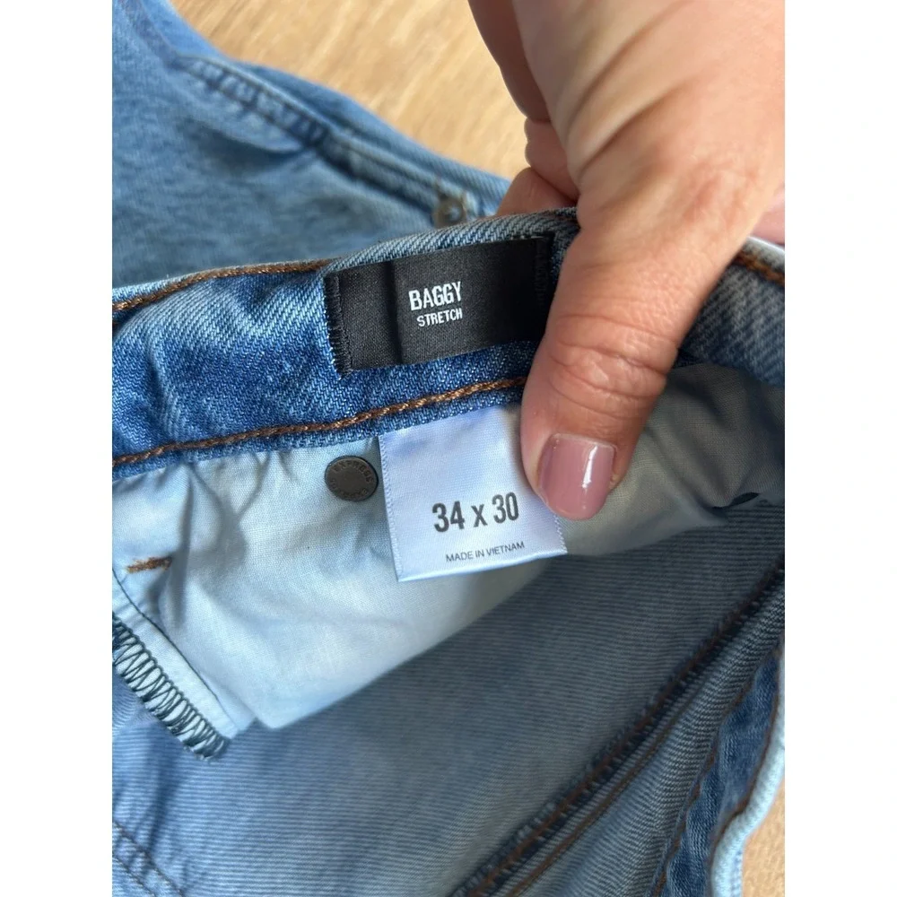 EXPRESS Men's Baggy Light Wash Workwear Jeans 34/30